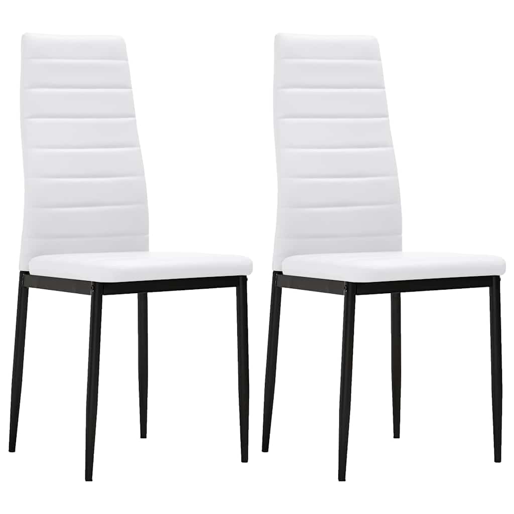 Dining Chairs 2 pcs White Faux Leather