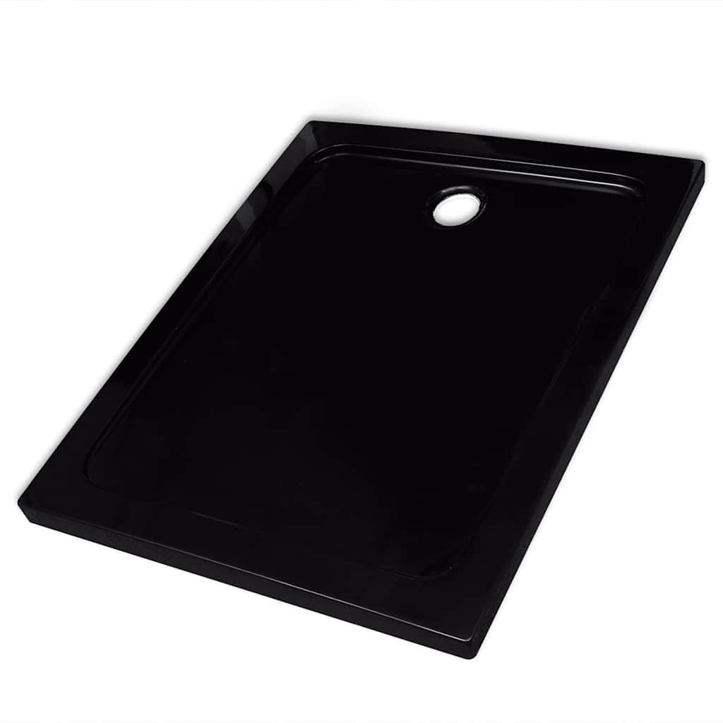Rectangular ABS Shower Base Tray Black 80 x 100 cm