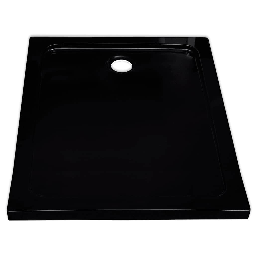 Rectangular ABS Shower Base Tray Black 80 x 100 cm