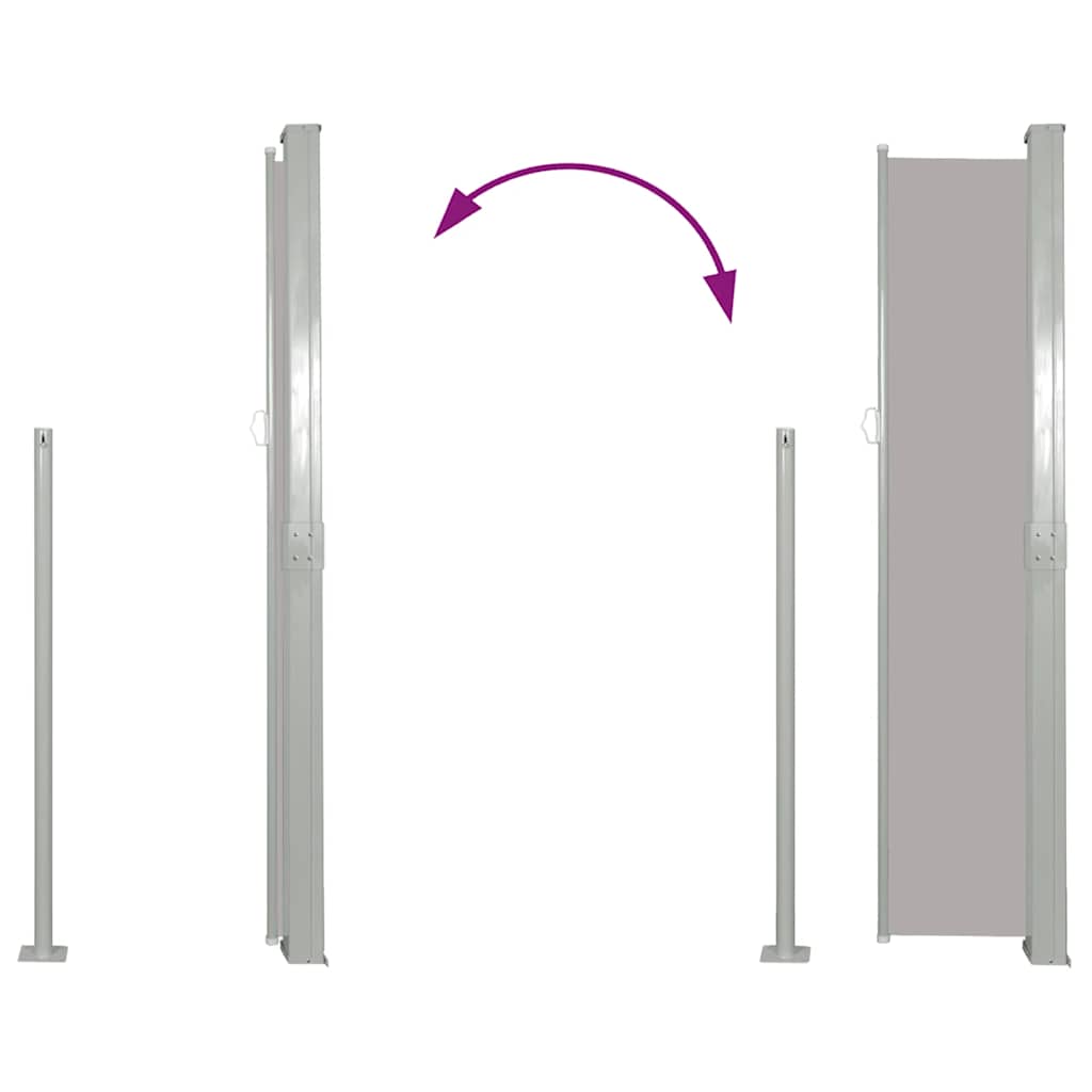 Patio Retractable Side Awning 160 x 300 cm Grey