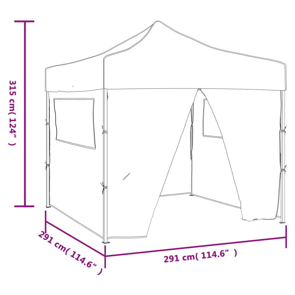 Blue Foldable Tent 3 x 3 m with 4 Walls