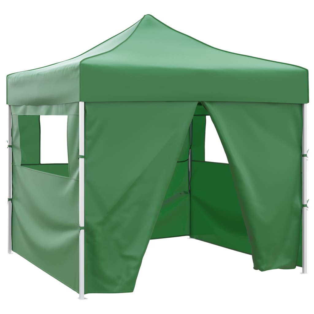 Green Foldable Tent 3 x 3 m with 4 Walls