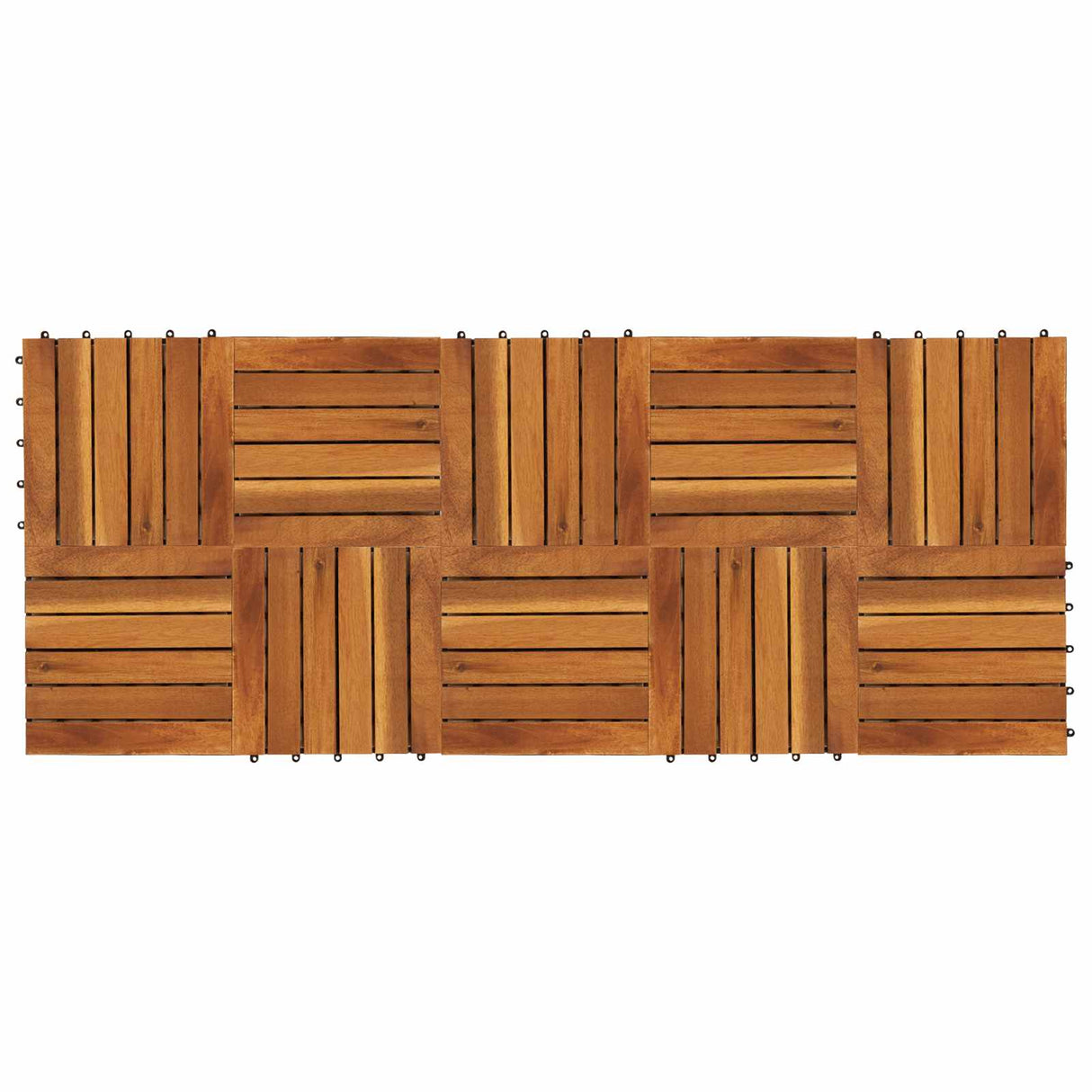 Decking Tile 10 pcs Brown 30 x 30 cm Acacia Hardwood