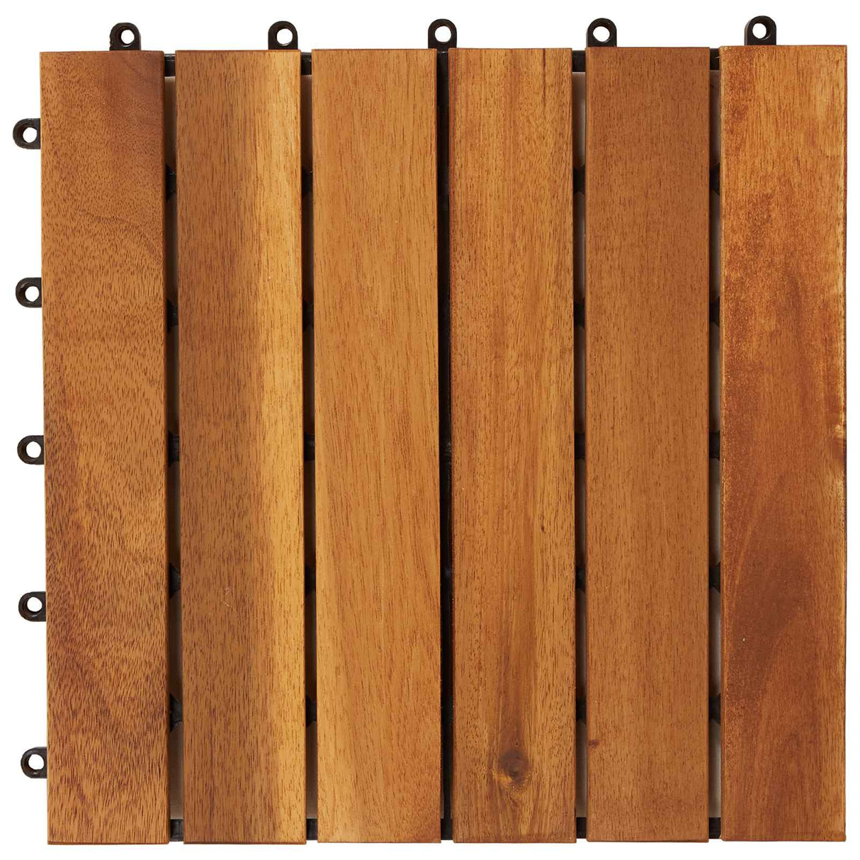 Decking Tile 10 pcs Brown 30 x 30 cm Acacia Hardwood