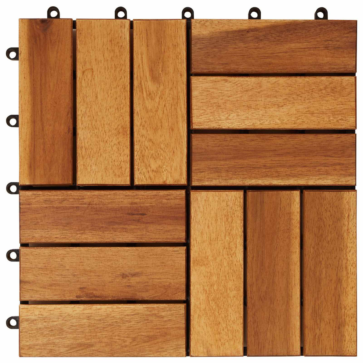 Decking Tile 10 pcs Brown 30 x 30 cm Acacia Hardwood