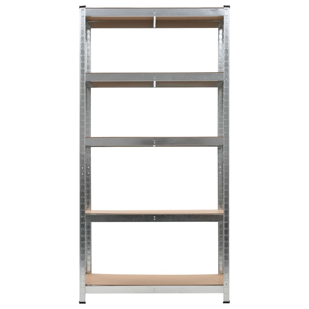 5-Layer Heavy-duty Shelves 10 pcs Silver Steel&Engineered Wood