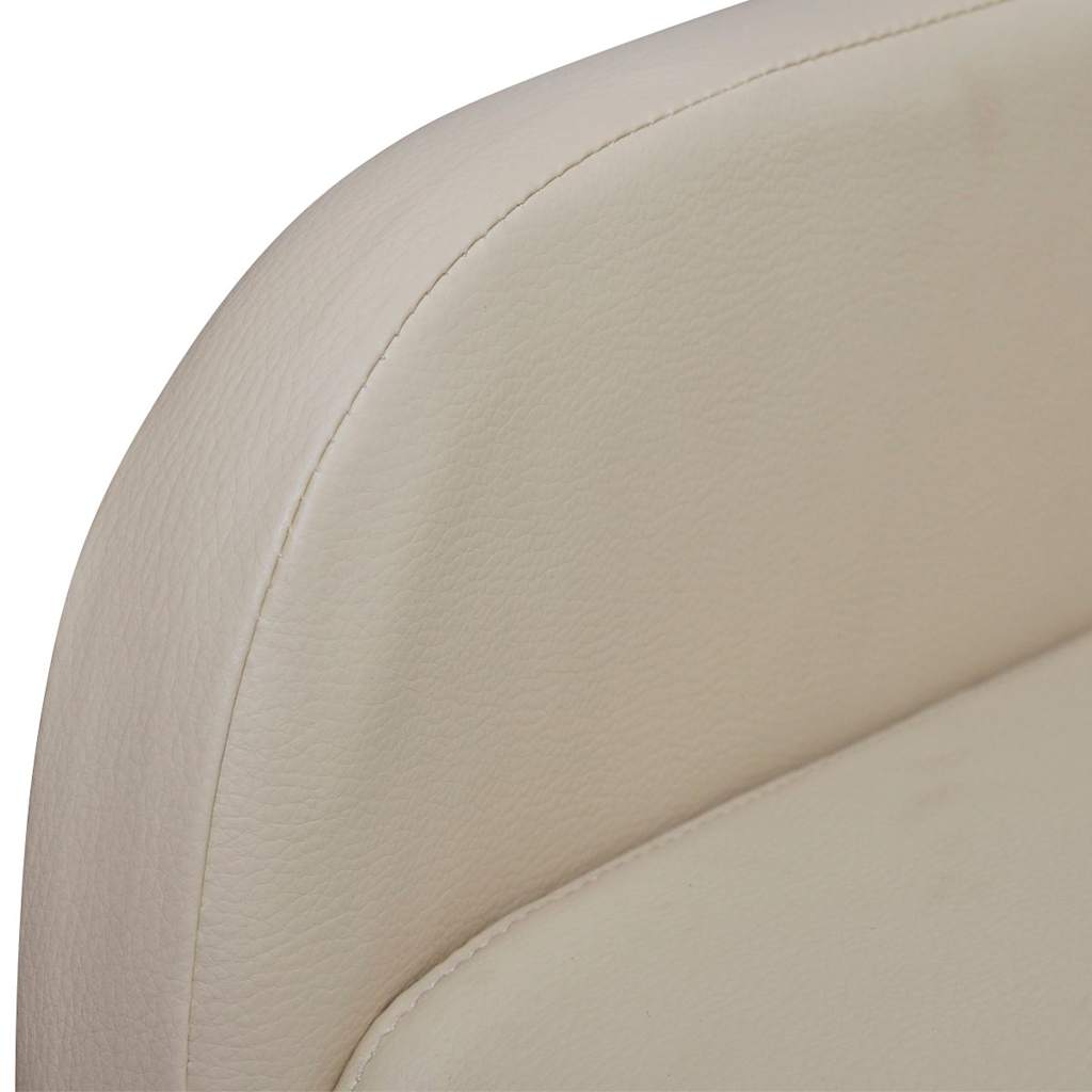 Folding Armchair Cream Faux Leather