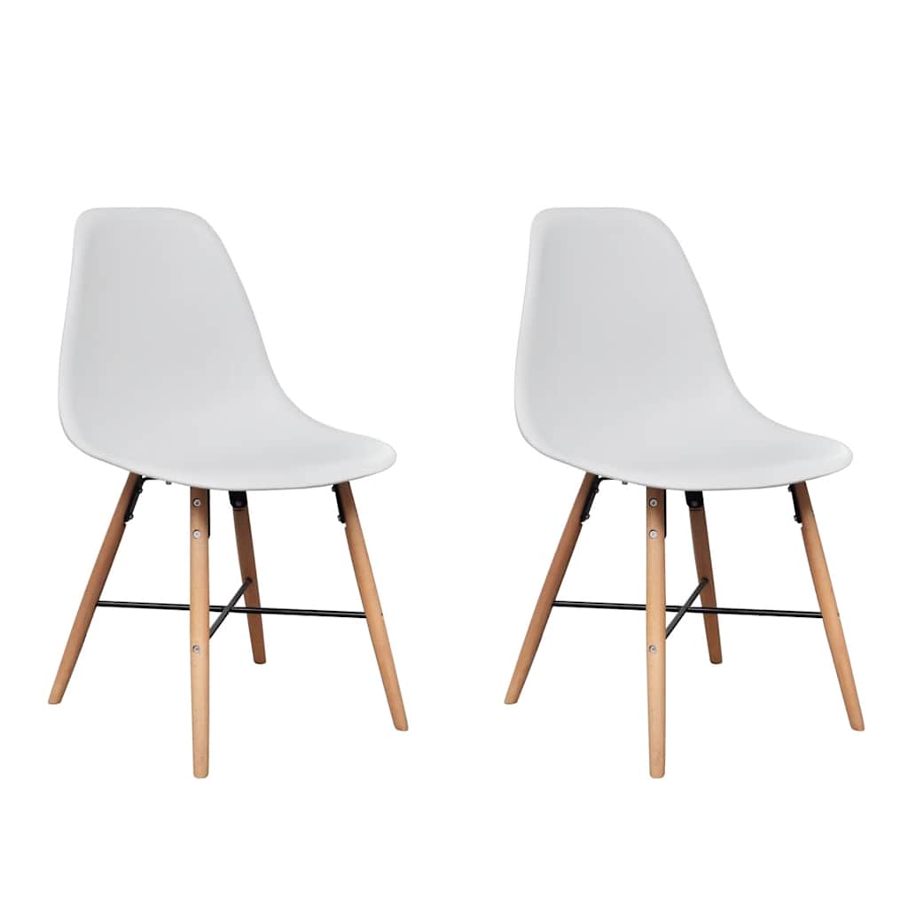 White Dining Set 1 Round Table with 2 Armless Chairs