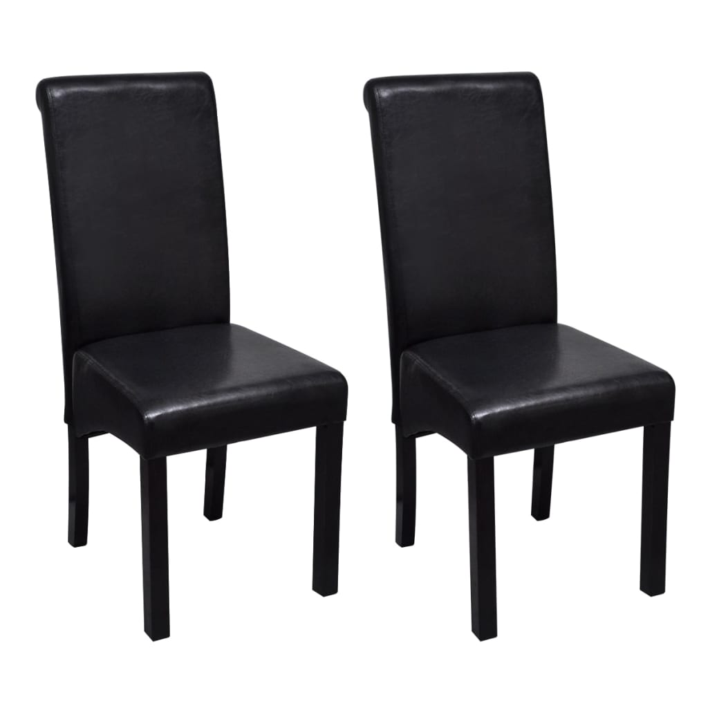 Dining Chairs 2 pcs Black Faux Leather