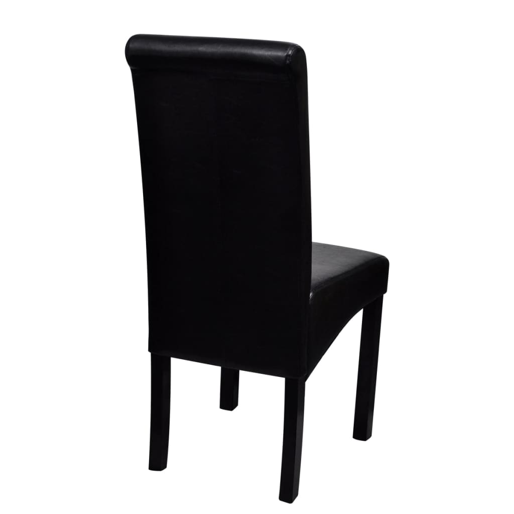 Dining Chairs 2 pcs Black Faux Leather
