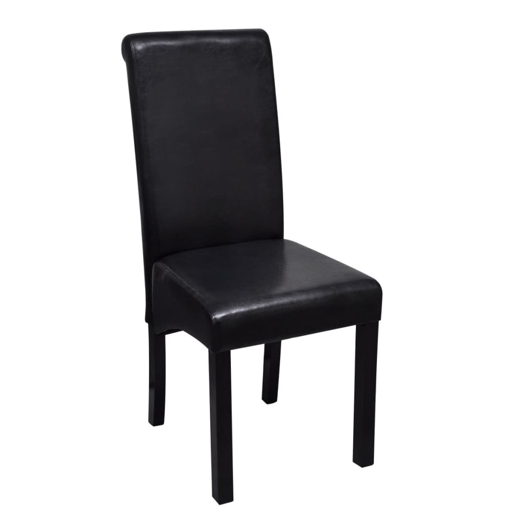 Dining Chairs 4 pcs Black Faux Leather