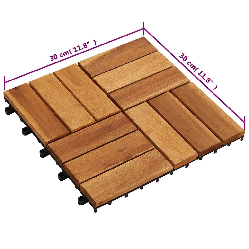 Decking Tiles 30 x 30 cm Acacia Set of 30