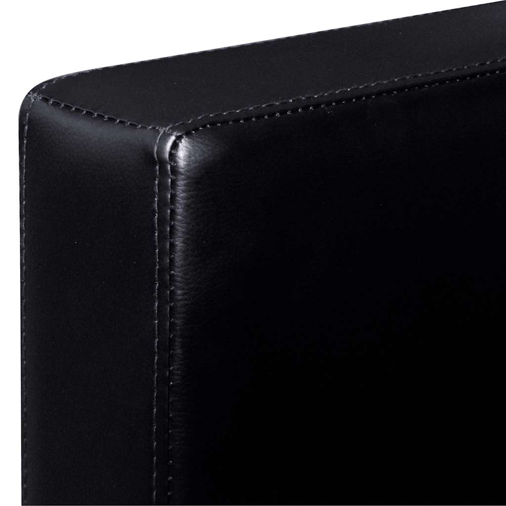 Sectional Sofa 3-Seater Artificial Leather Black