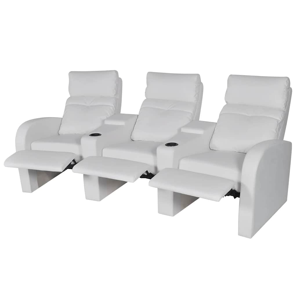Recliner 3-seat Artificial Leather White