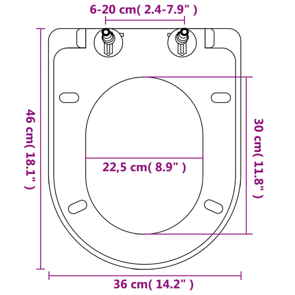 Soft-close Toilet Seat with Quick-release Design White Square