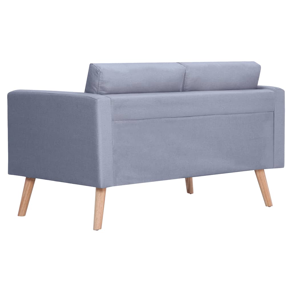 Sofa 2-Seater Fabric Light Grey