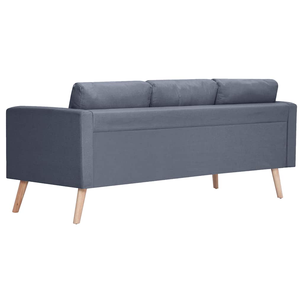 Sofa 3-Seater Fabric Dark Grey