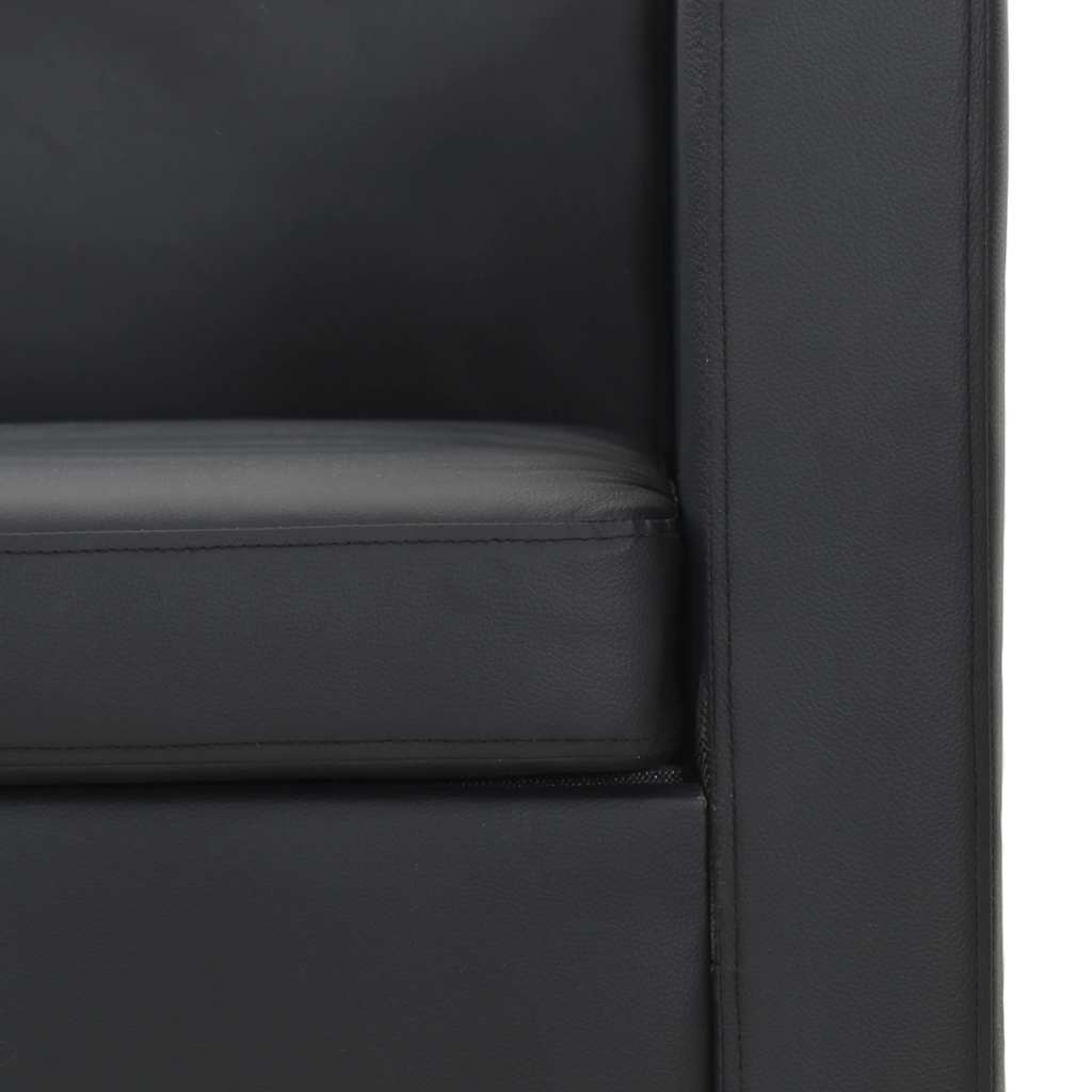 Sofa 2-Seater Artificial Leather Black