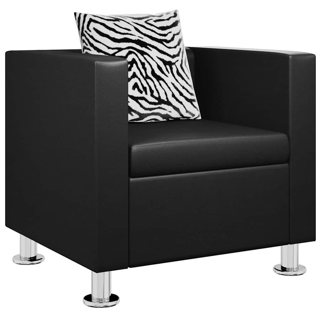 Armchair Black Faux Leather