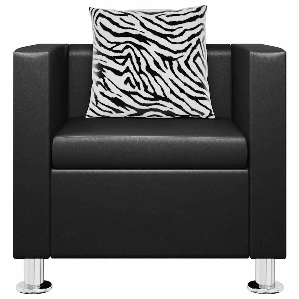 Armchair Black Faux Leather