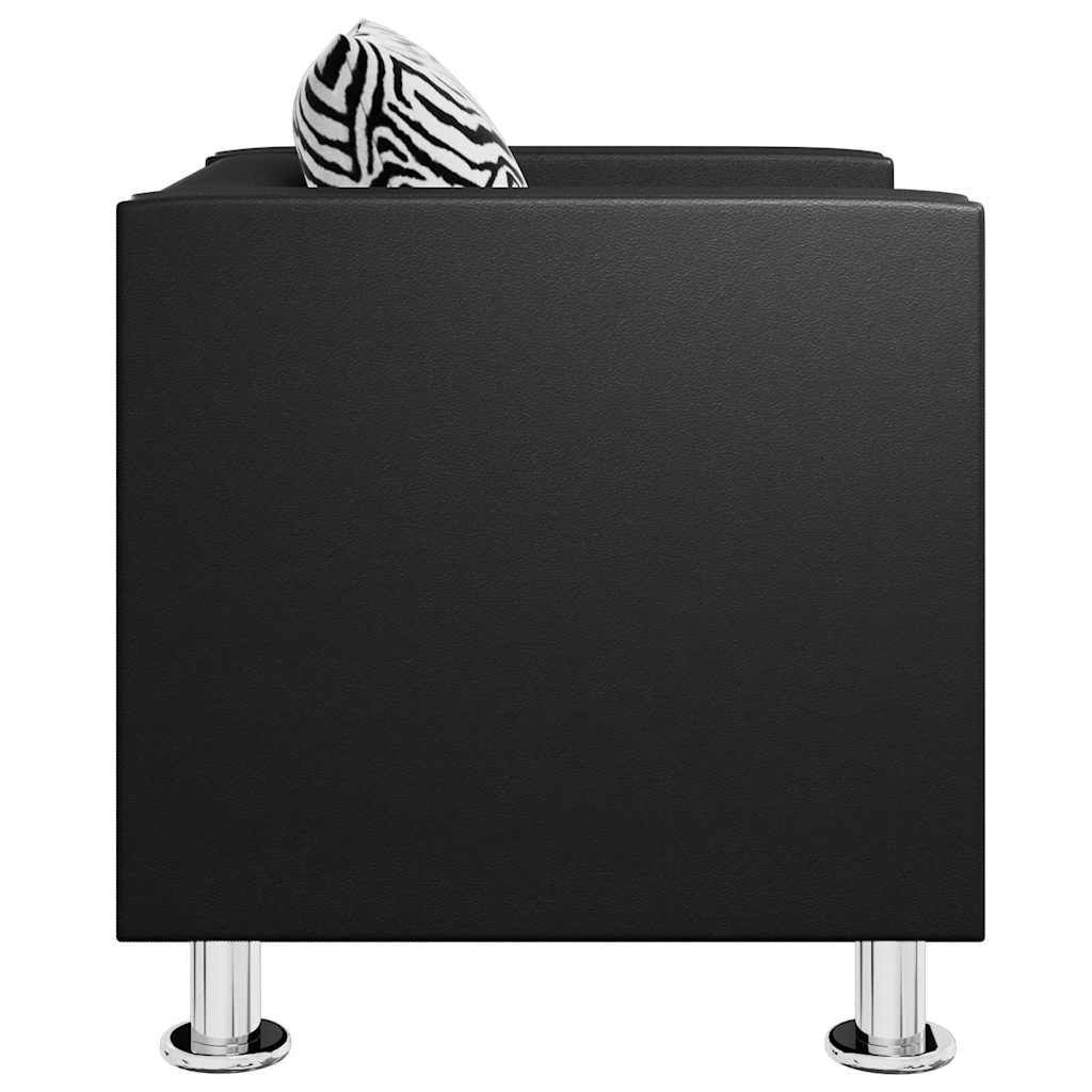 Armchair Black Faux Leather