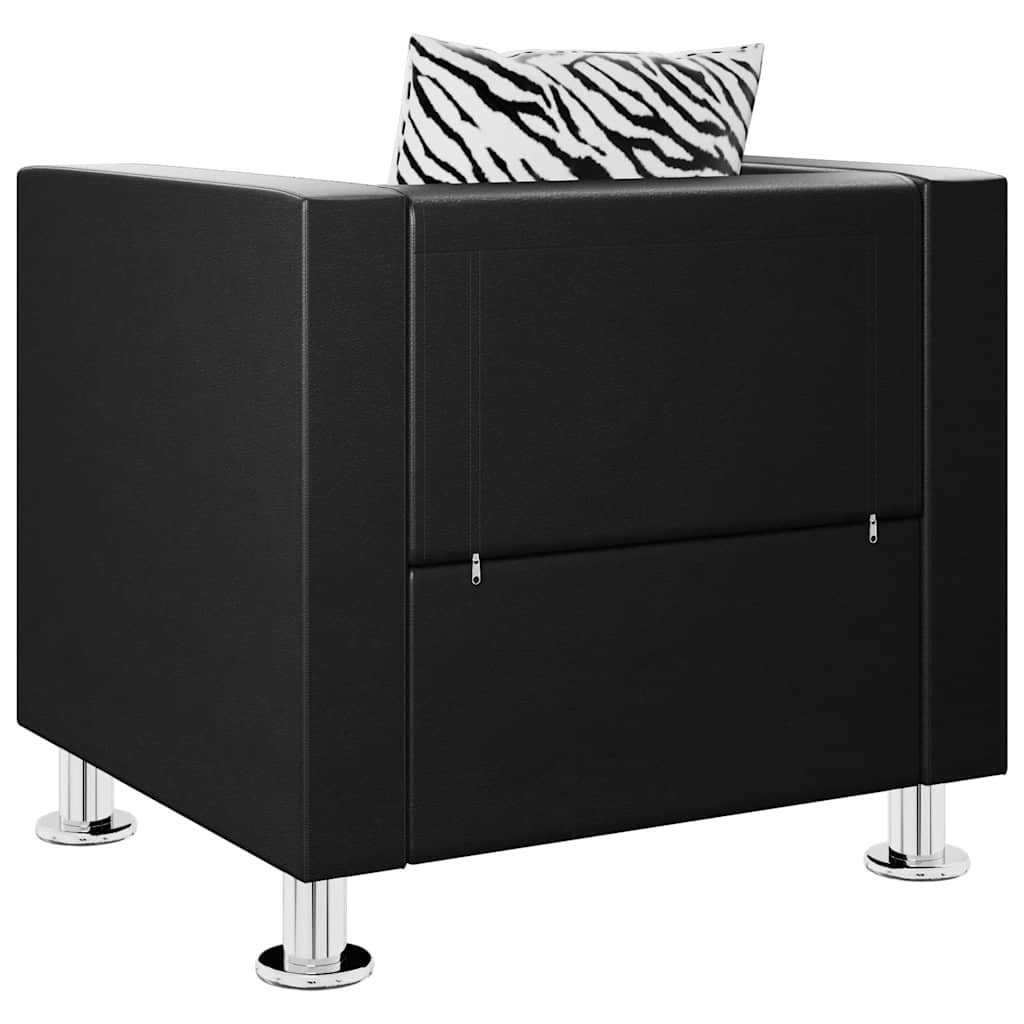 Armchair Black Faux Leather