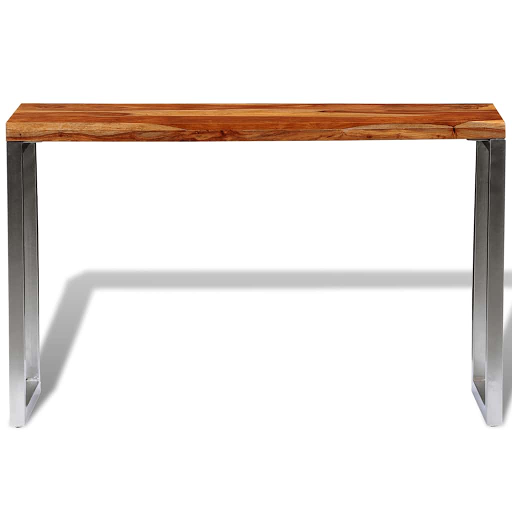 Solid Wood Console Table with Steel Leg