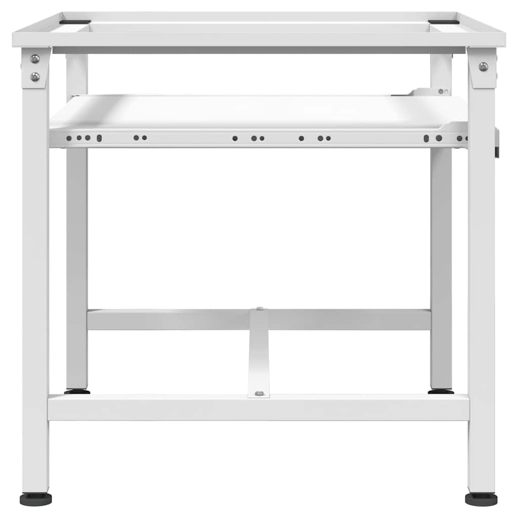 Washing Machine Pedestal with Pull-Out Shelf White