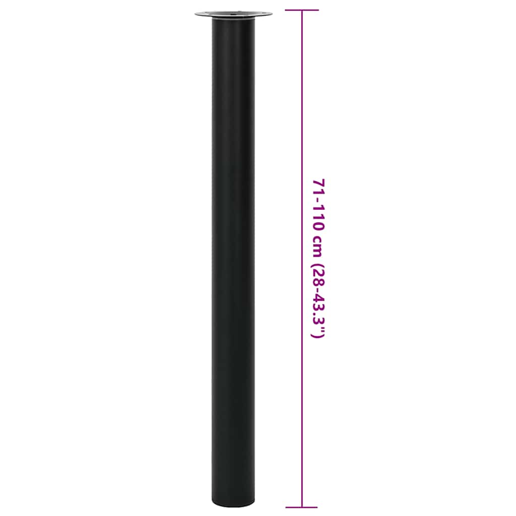 Telescopic Table Legs 2 pcs Black 710 mm-1100 mm