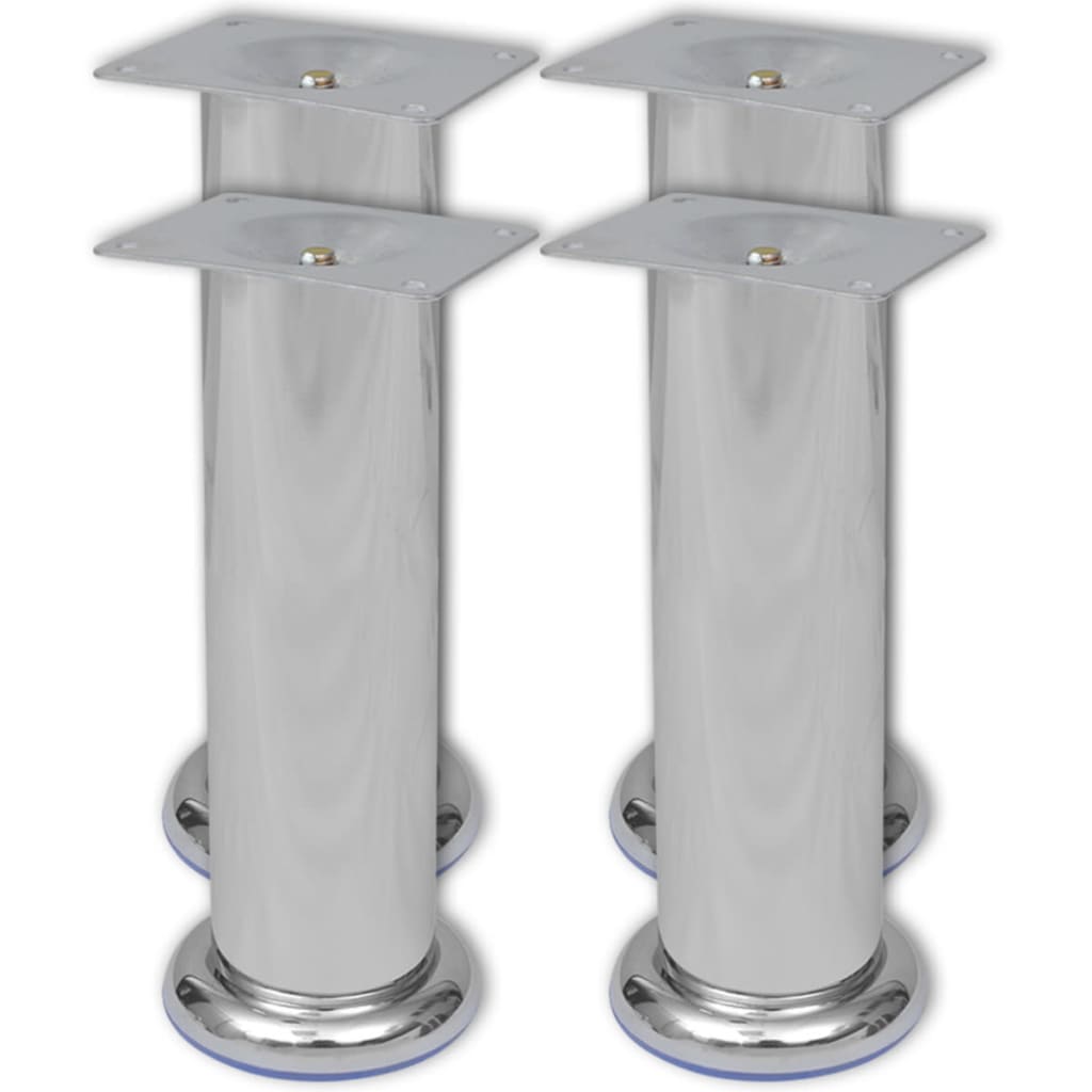 Round Sofa Legs 4 pcs Chrome 180 mm