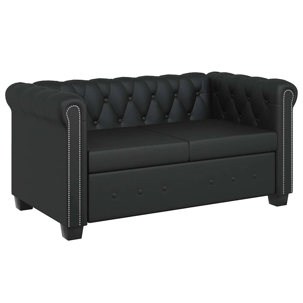 Chesterfield 2-Seater Artificial Leather Black