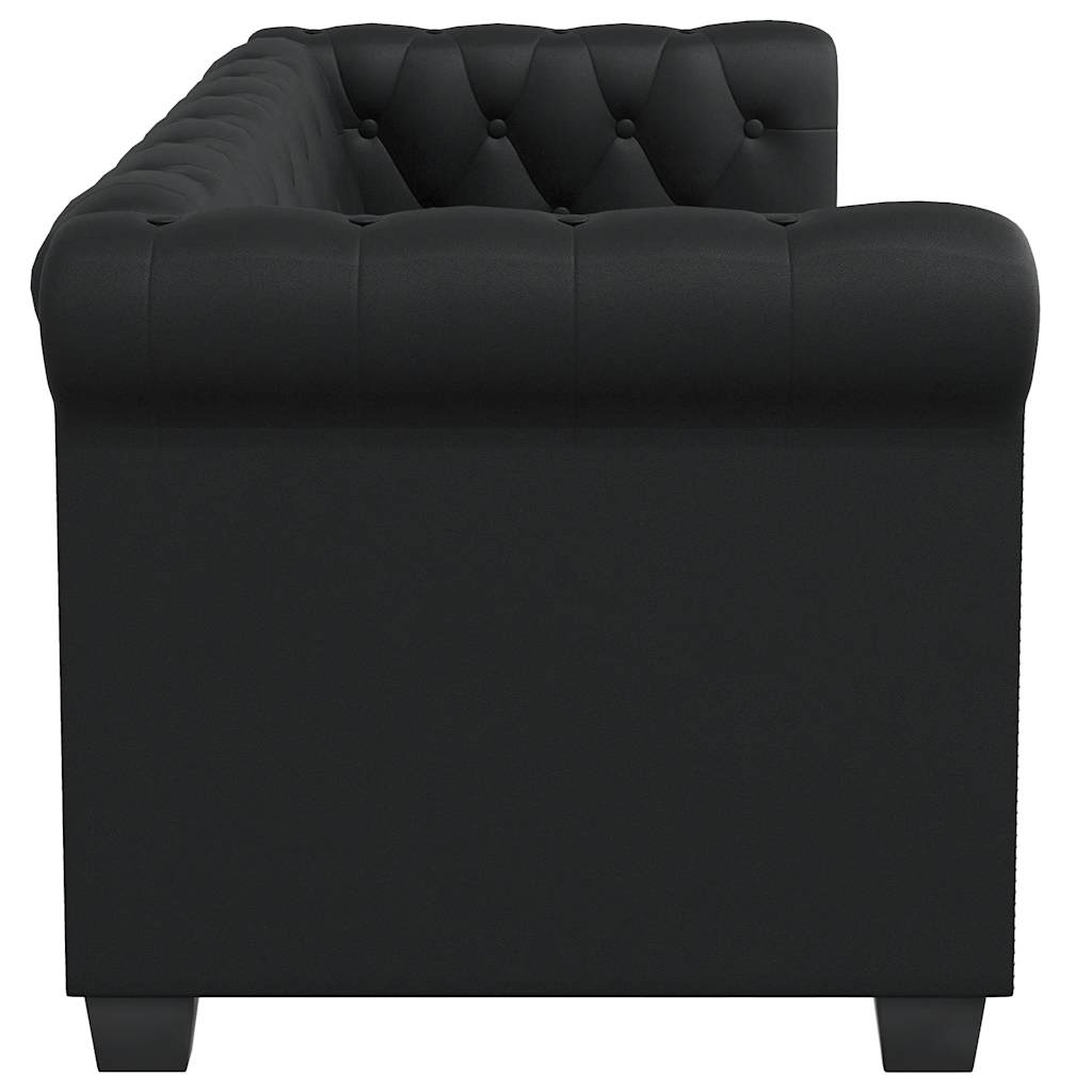 Chesterfield 2-Seater Artificial Leather Black