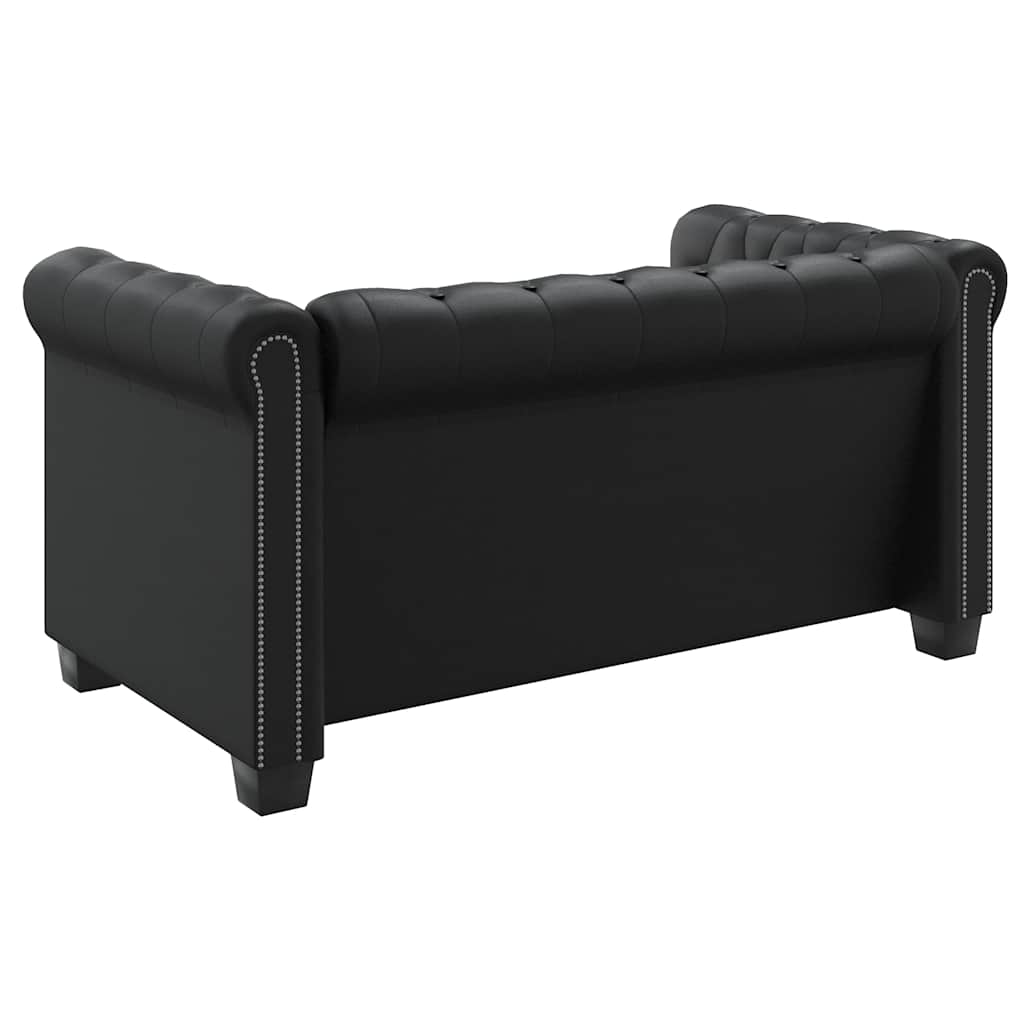 Chesterfield 2-Seater Artificial Leather Black