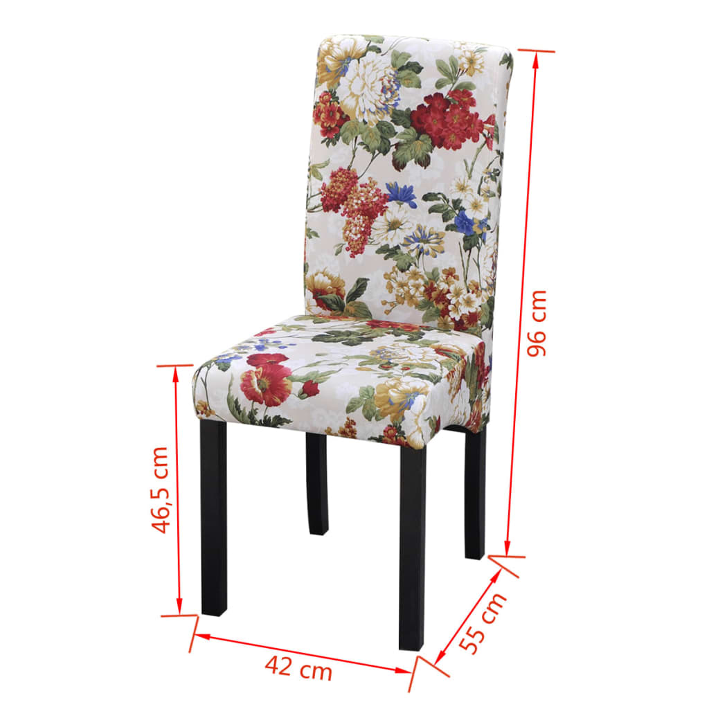 Dining Chairs 2 pcs Multicolour Fabric