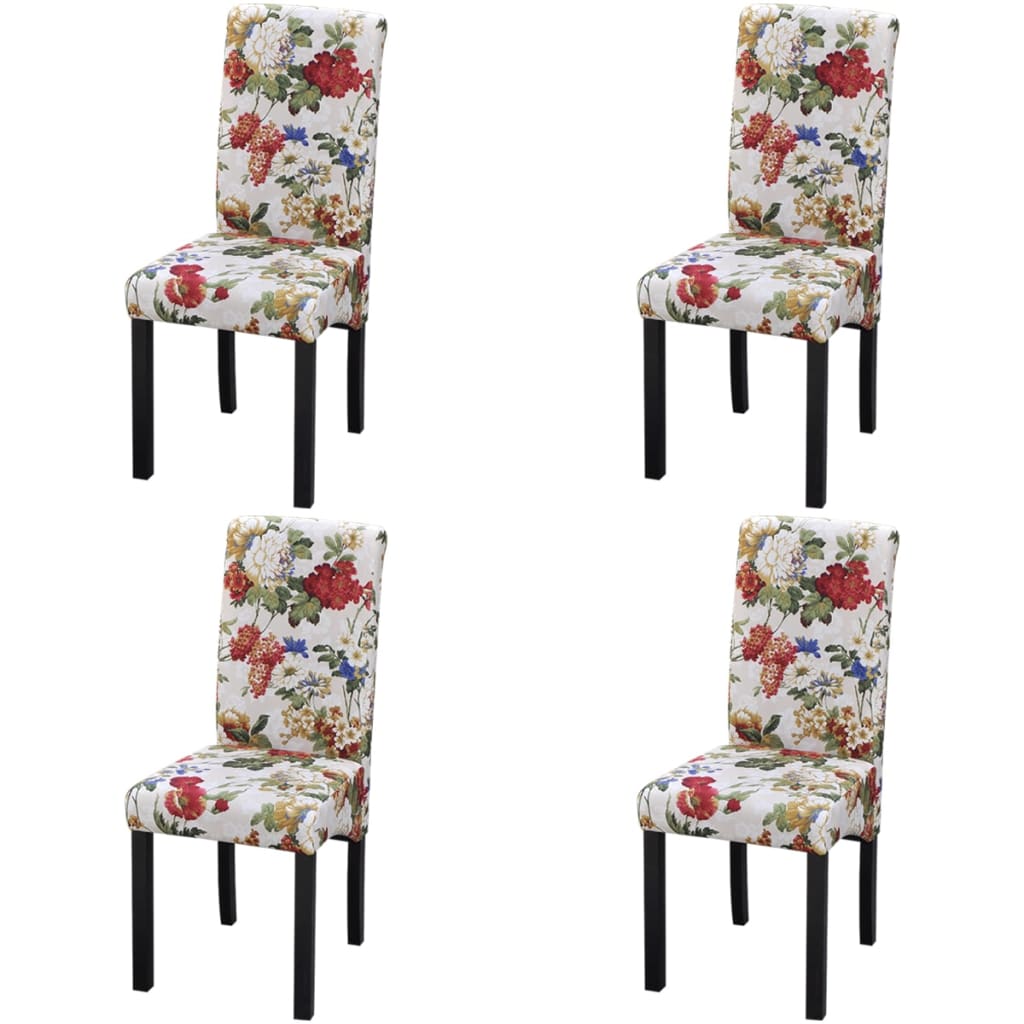 Dining Chairs 4 pcs Multicolour Fabric