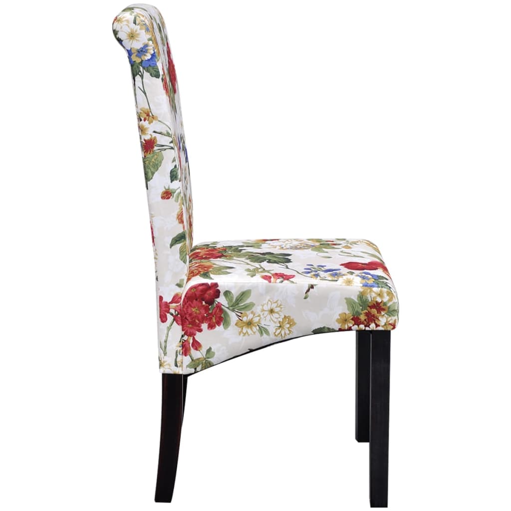 Dining Chairs 4 pcs Multicolour Fabric