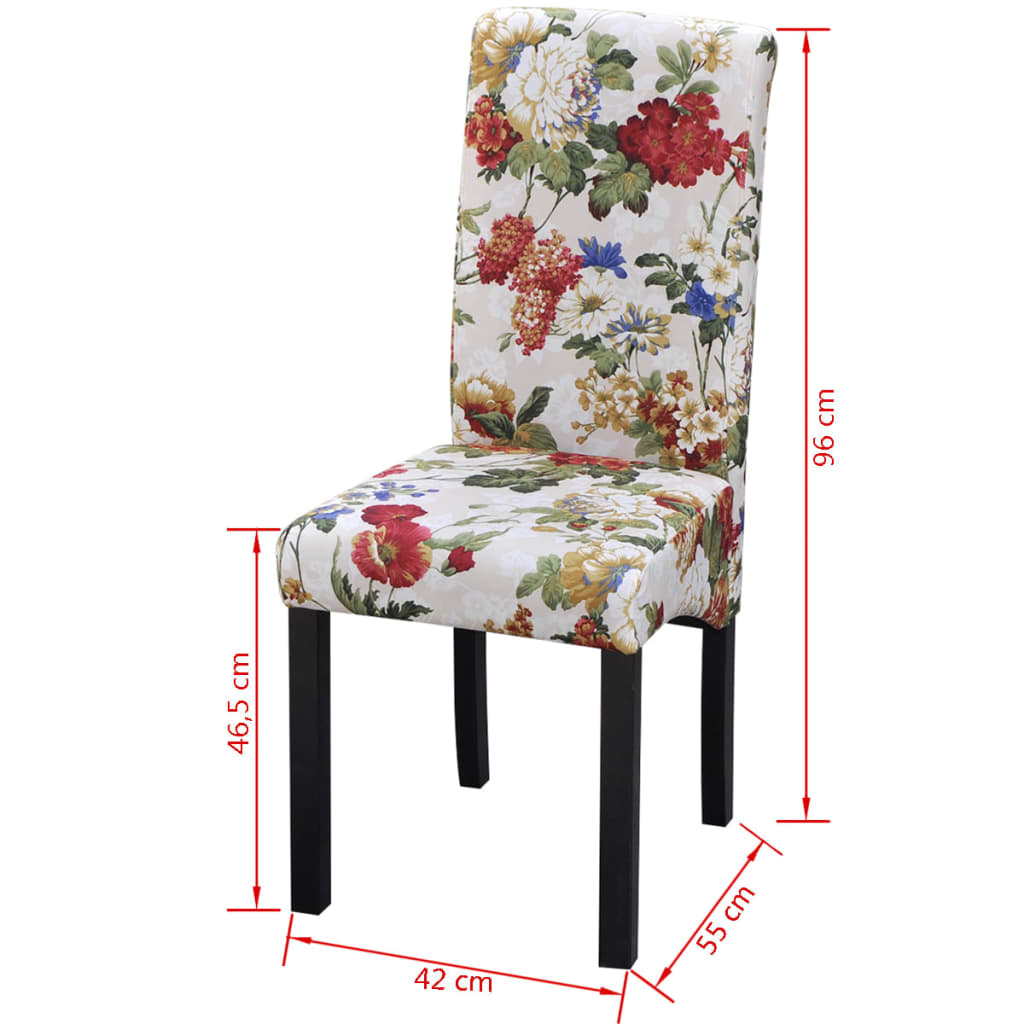 Dining Chairs 4 pcs Multicolour Fabric