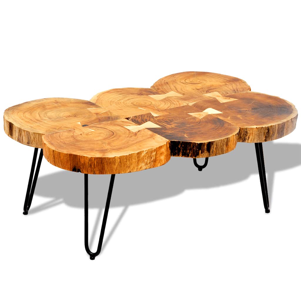 Coffee Table 35 cm 6 Trunks Solid Acacia Wood