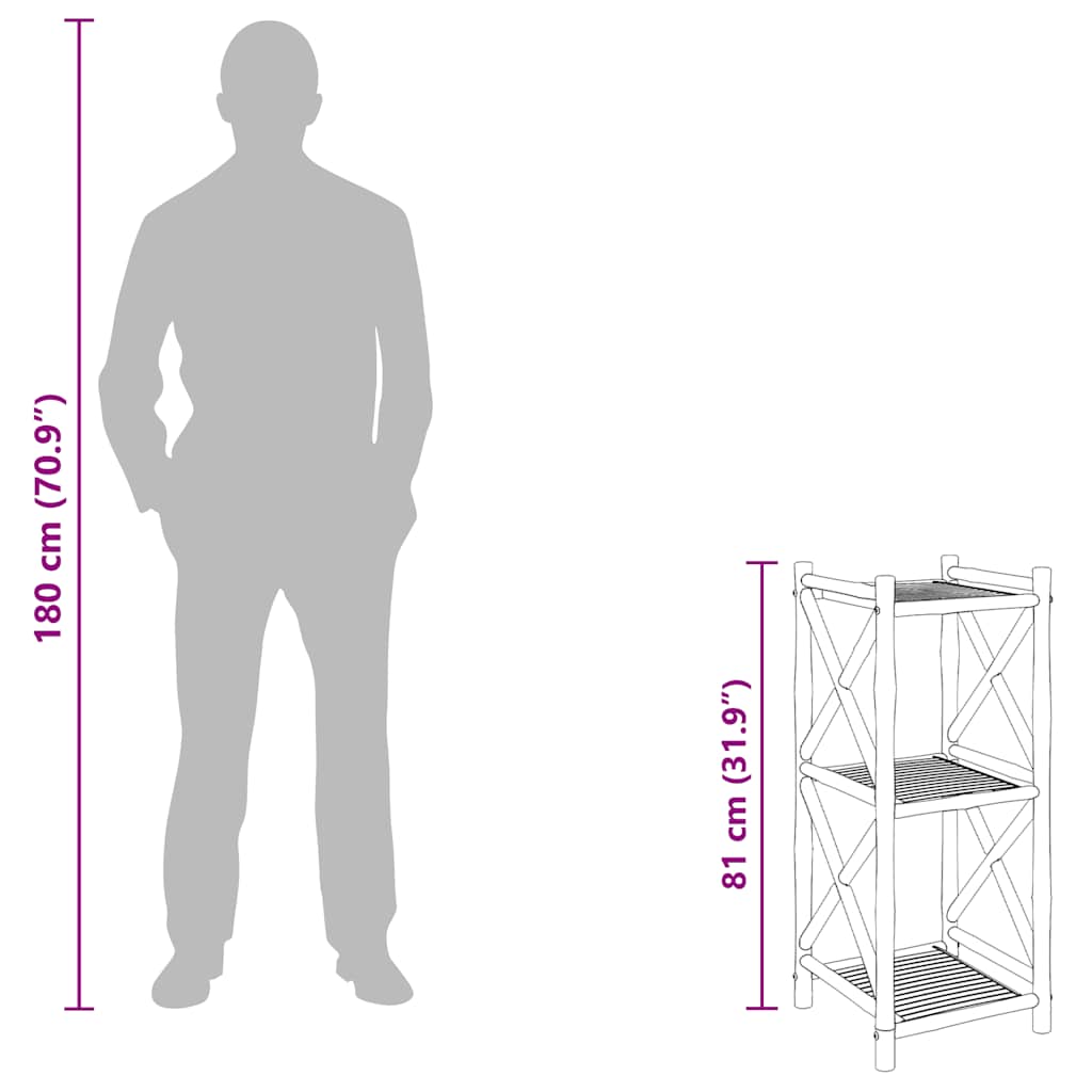 3-Tier Square Bamboo Shelf