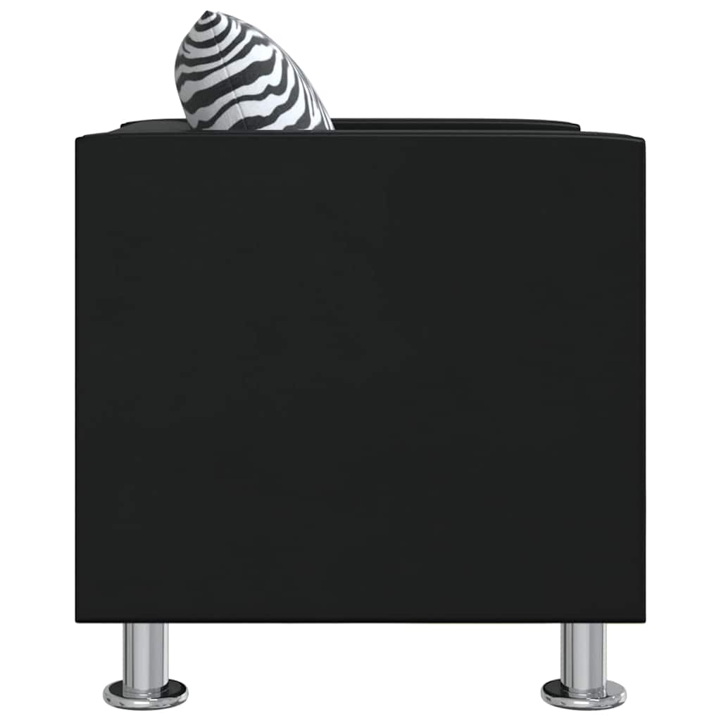 Sofa Set Artificial Leather 3-Seater 2-Seater Armchair Black