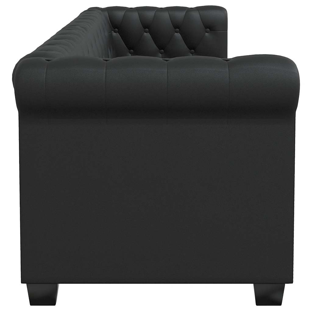 Chesterfield 2-Seater and 3-Seater Artificial Leather Black