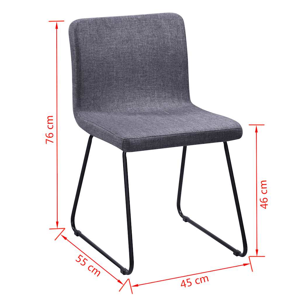 Dining Chairs 6 pcs Dark Grey Fabric