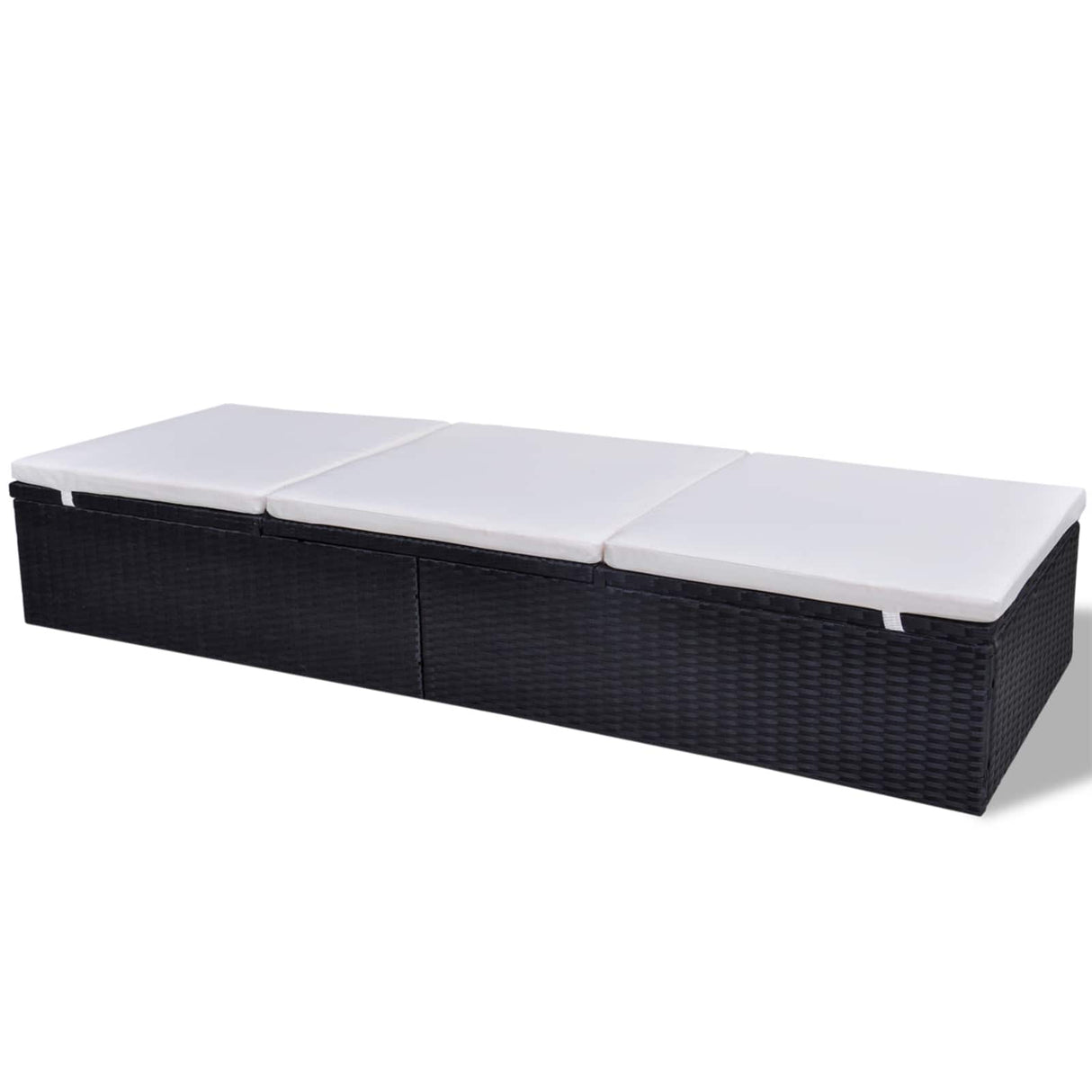 Sunlounger Poly Rattan Black