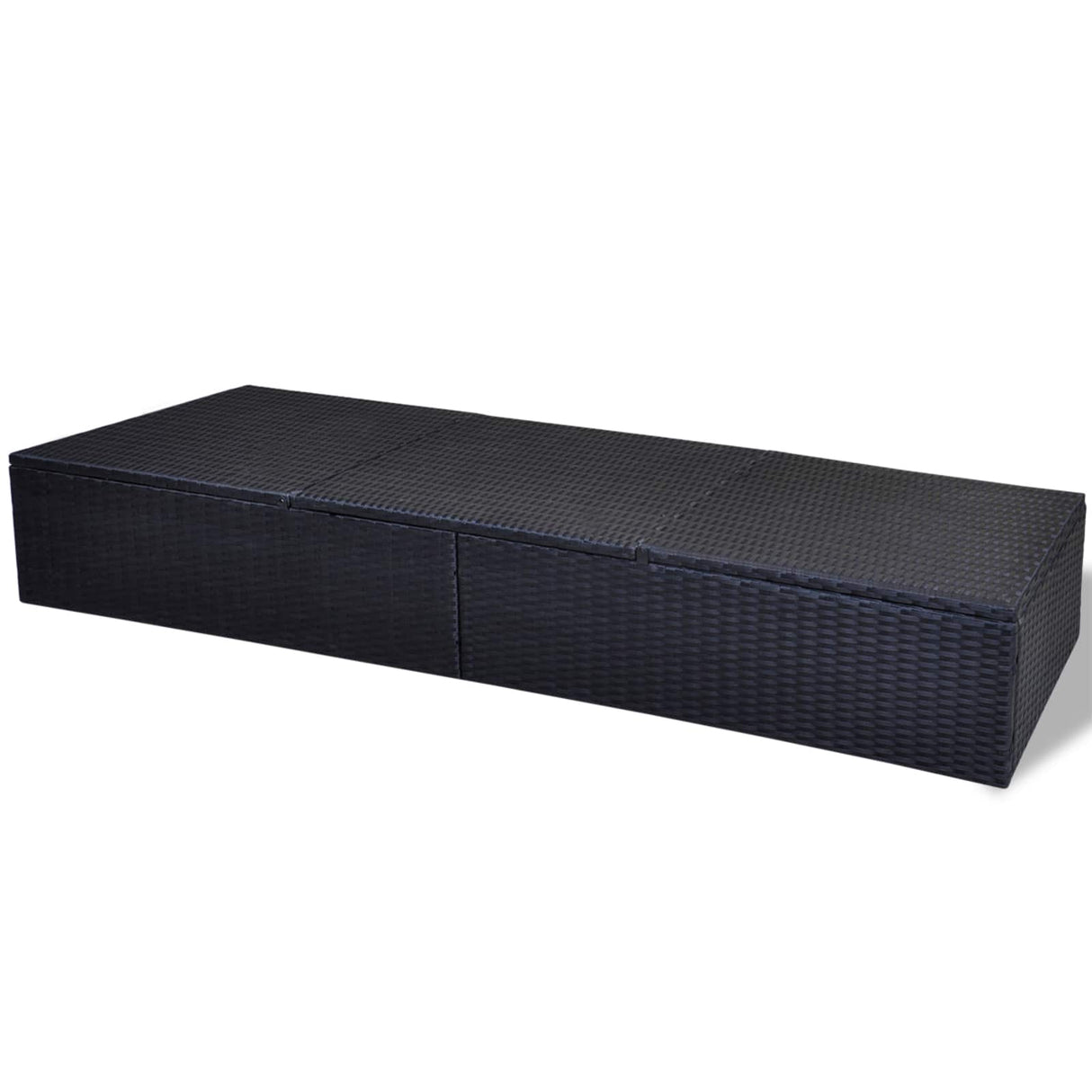 Sunlounger Poly Rattan Black