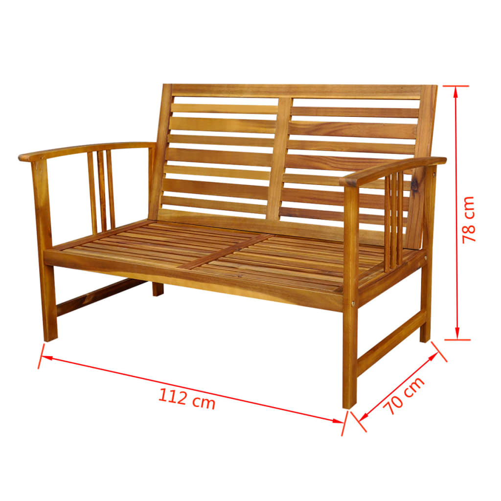 4 Piece Garden Lounge Set with Cushions Solid Acacia Wood
