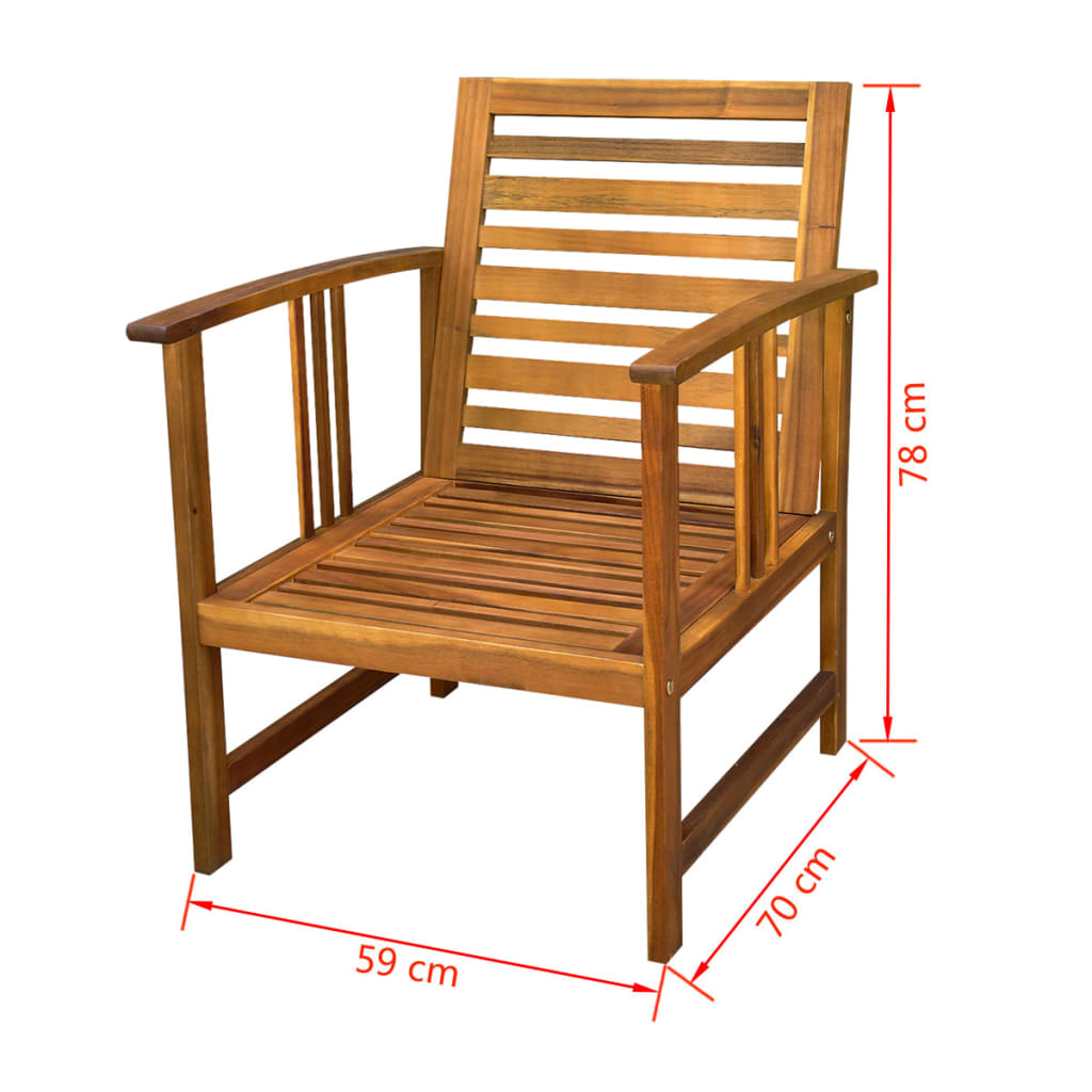 4 Piece Garden Lounge Set with Cushions Solid Acacia Wood