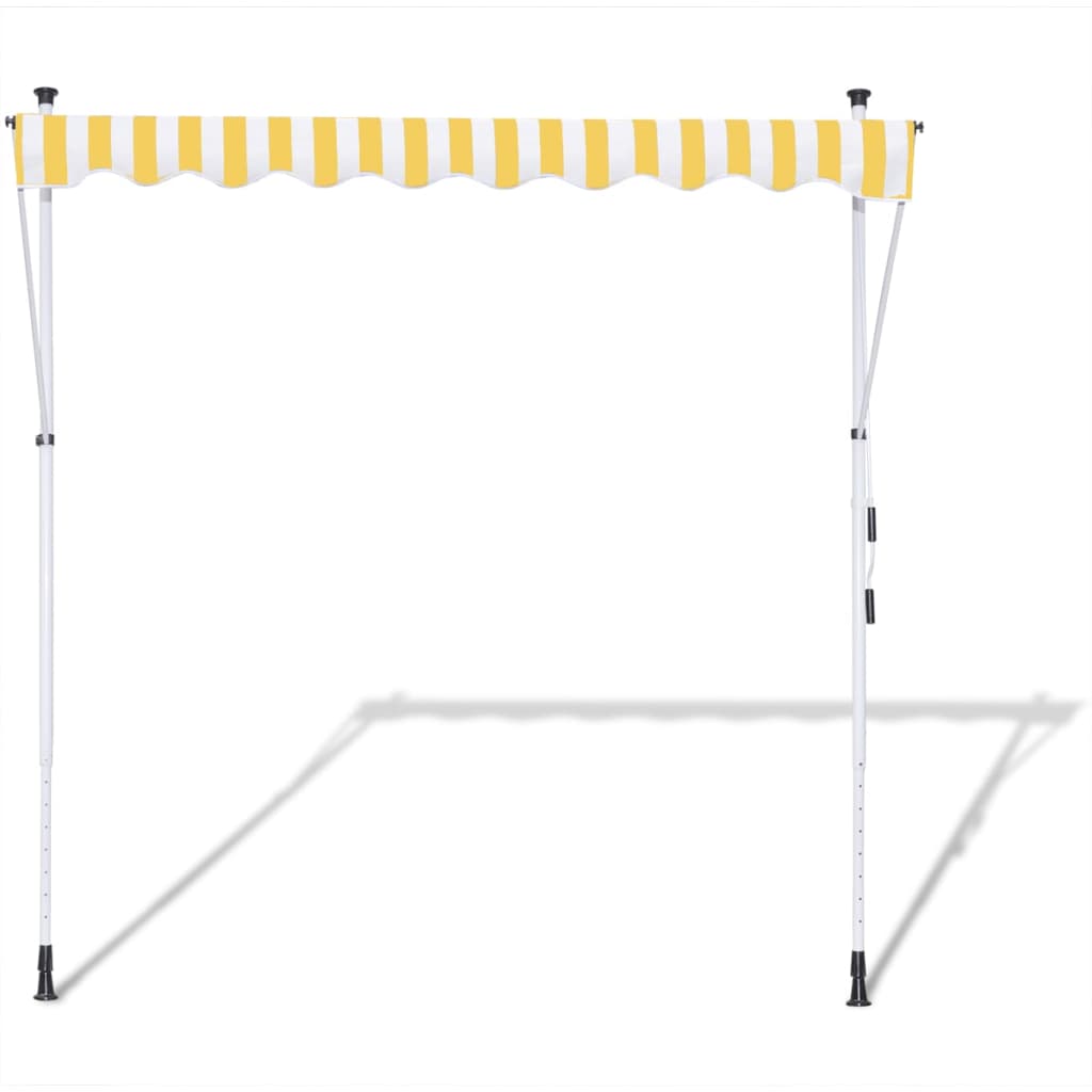 Manual Retractable Awning Yellow & White 300 cm