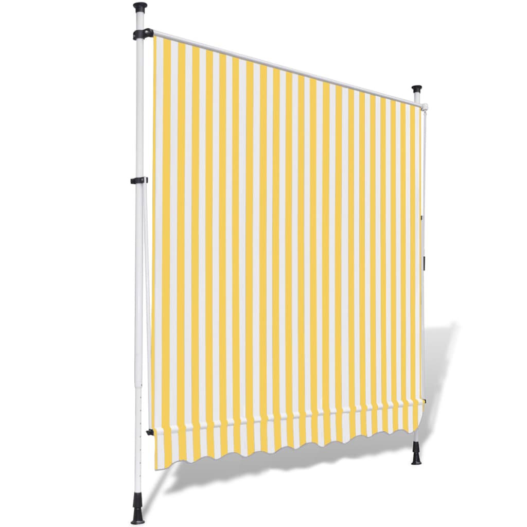 Manual Retractable Awning Yellow & White 300 cm