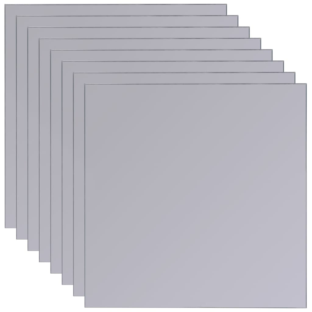 Frameless Mirror Tiles Glass 8 pcs 20.5 cm