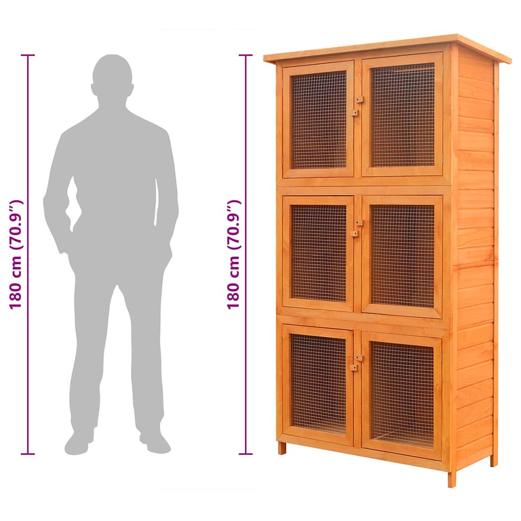 Animal Rabbit Cage 6 Rooms Wood